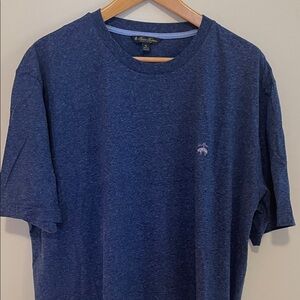 Brooks Brothers Navy Heather Short-Sleeve Crew Tee with Embroidered Lamb Logo